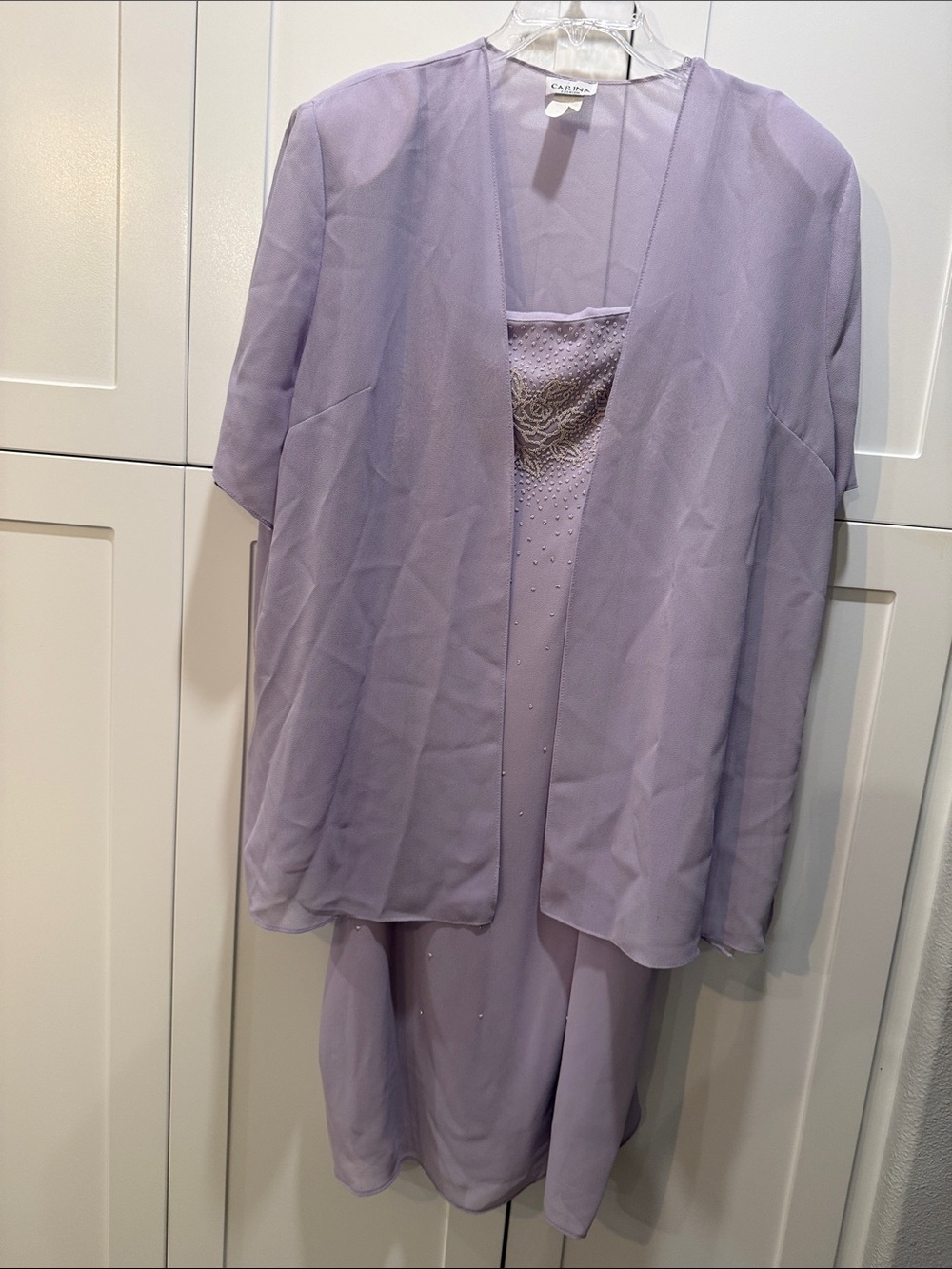 Lavender Two-Piece Chiffon Overlay Dress Set